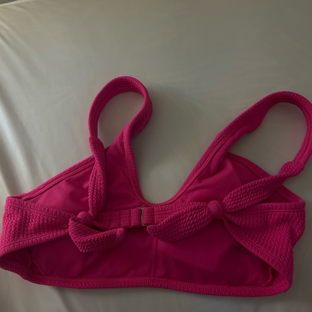 Pink Bikini Top with Knot Detail
